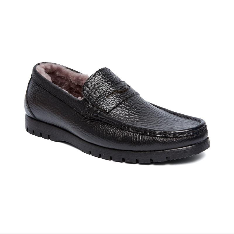 P80528-2600-black-2 Мокасины муж.кожа-мех черный